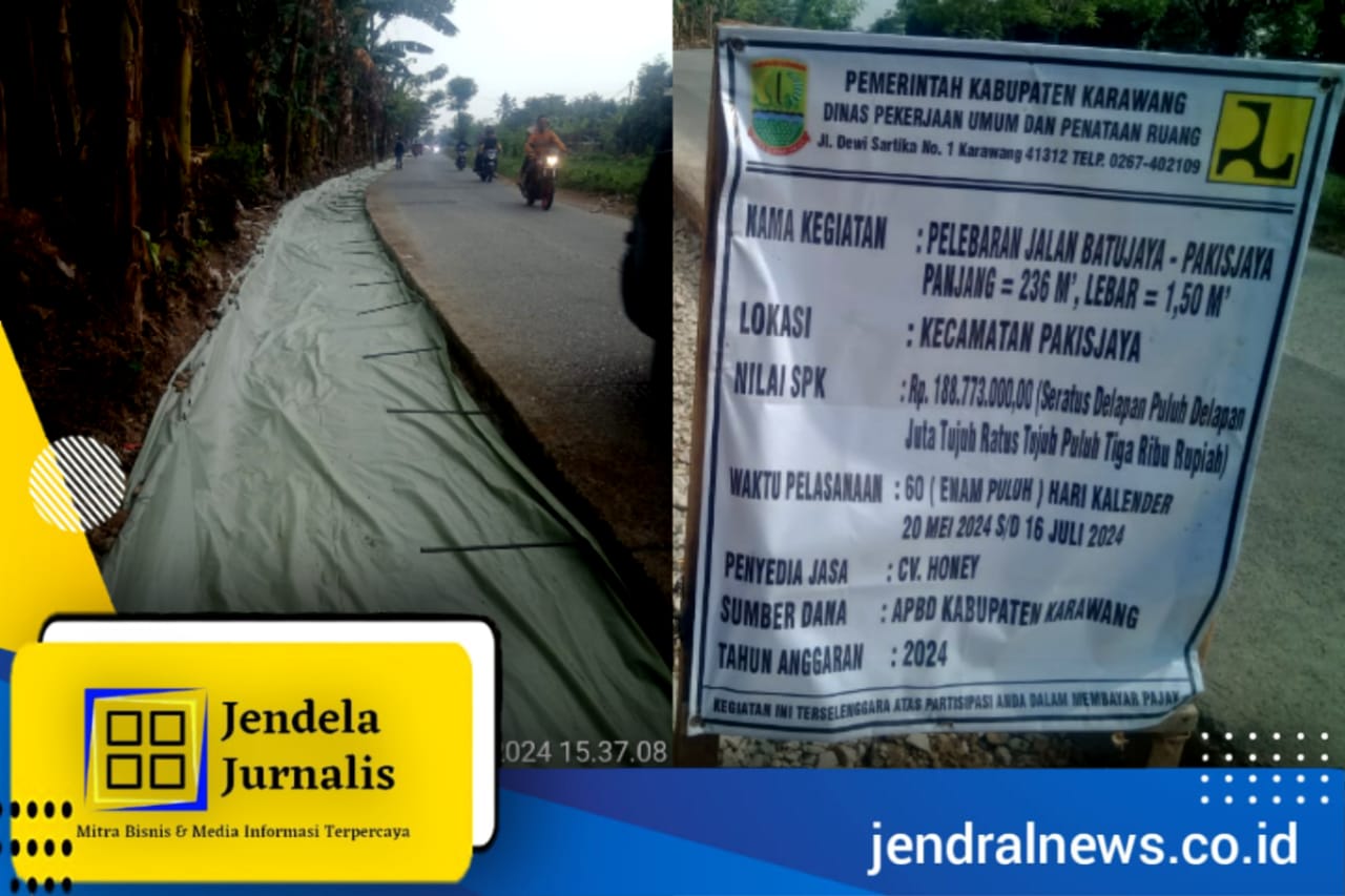 Pekerjaan Pelebaran Jalan Batujaya – Pakisjaya di Desa Teluk Buyung Diduga Kurangi Volume Lebar dan Ketebalan
